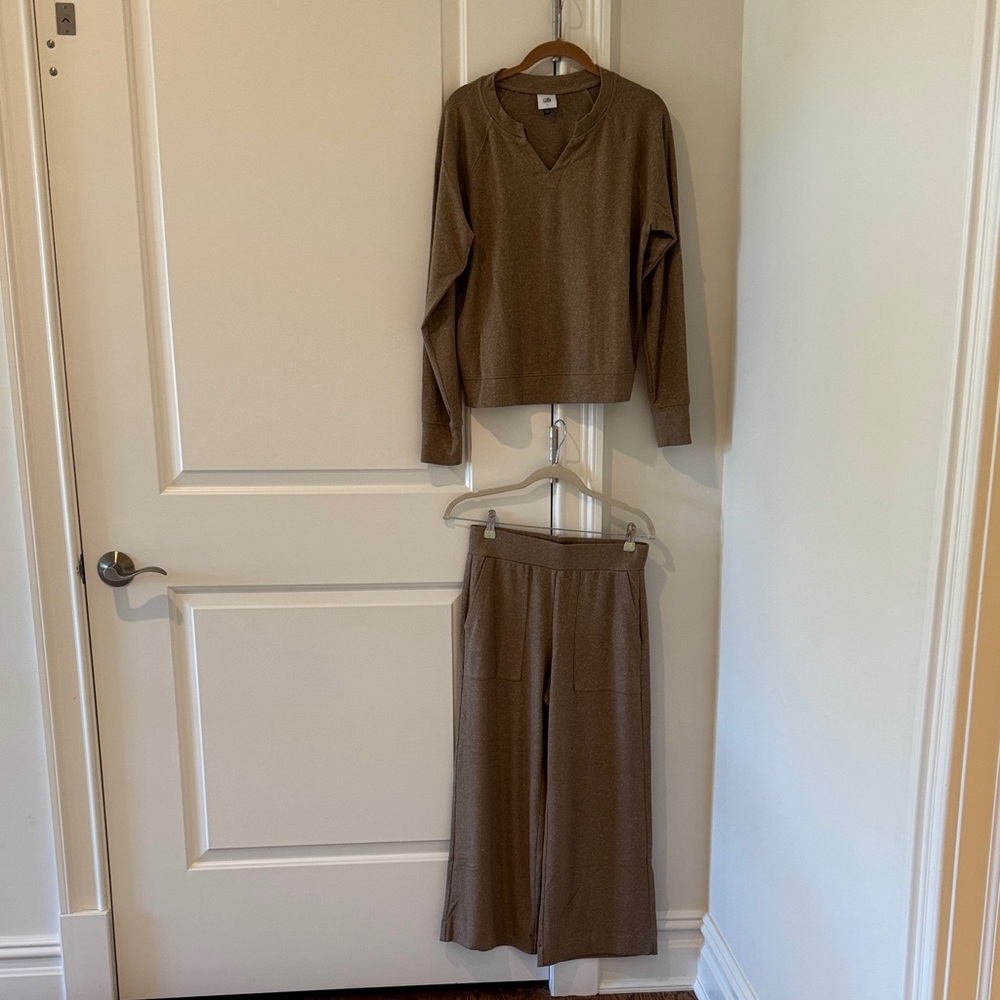 CAbi Brown Wide Leg Pants & Top Set